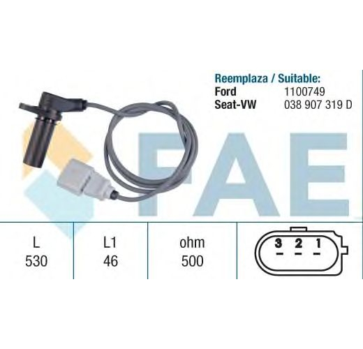Датчик коленвала 1,9 axb FAE 79063