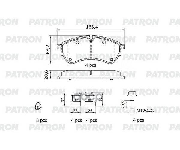 Колодки перед зад 163,4 Crafrer 2 Patron PBP242
