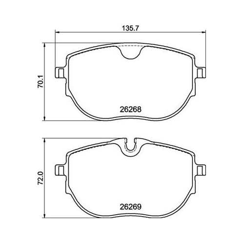 колодки передние 135,7 t6.1 BREMBO P85187
