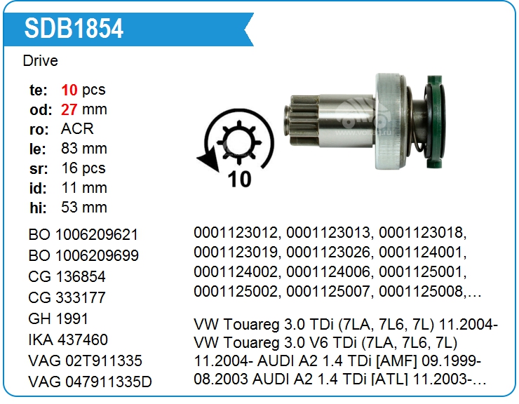 привод стар бендикс Krauf SDB1854PN
