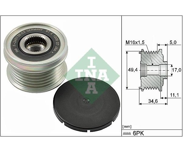 Шкив генератора обгонная муфта 1,2 INA 535015510