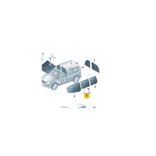 Стекло Caddy L сдвижной XYG CADDY04SFLHX